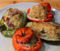 Légumes farcis à la chair à saucisse et aux châtaignes