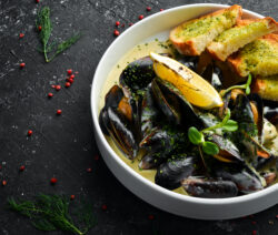 Moules marinières à la crème